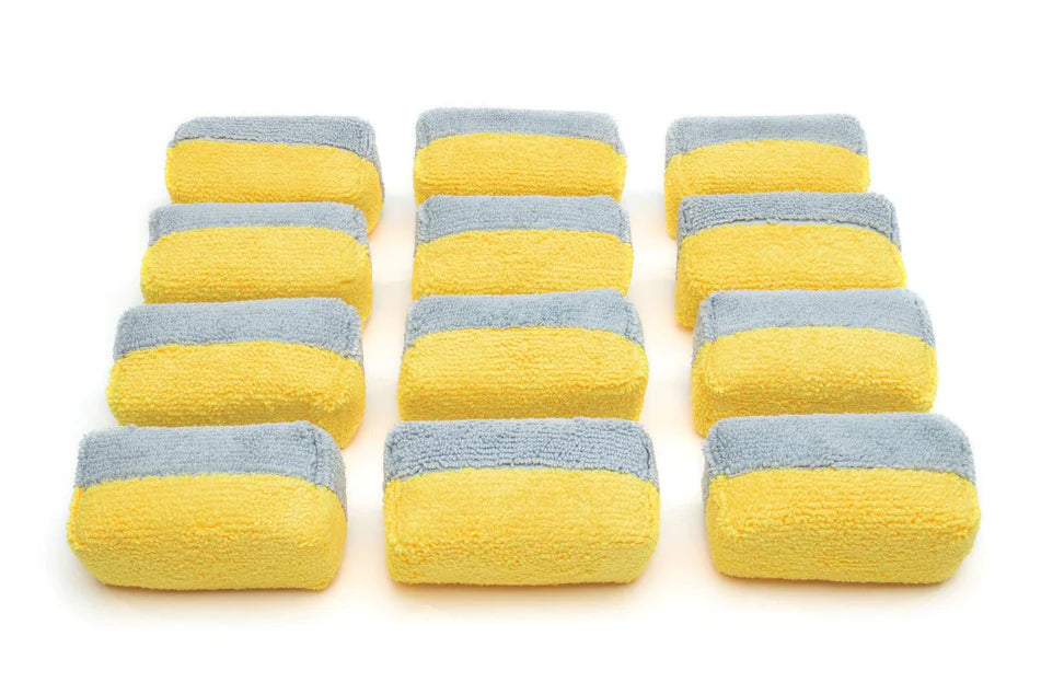 Mini Microfiber Coating Applicator Sponge with Plastic Barrier - 12 pack