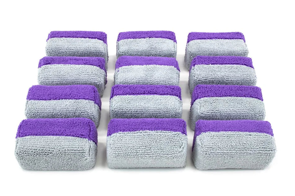 Mini Microfiber Coating Applicator Sponge with Plastic Barrier - 12 pack