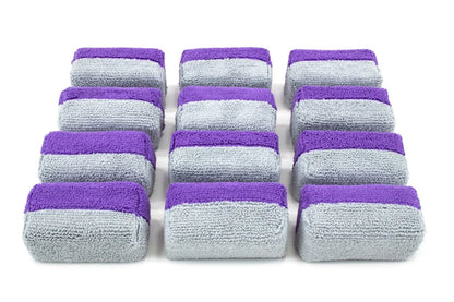 Mini Microfiber Coating Applicator Sponge with Plastic Barrier - 12 pack