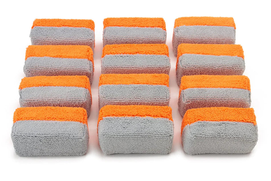 Mini Microfiber Coating Applicator Sponge with Plastic Barrier - 12 pack