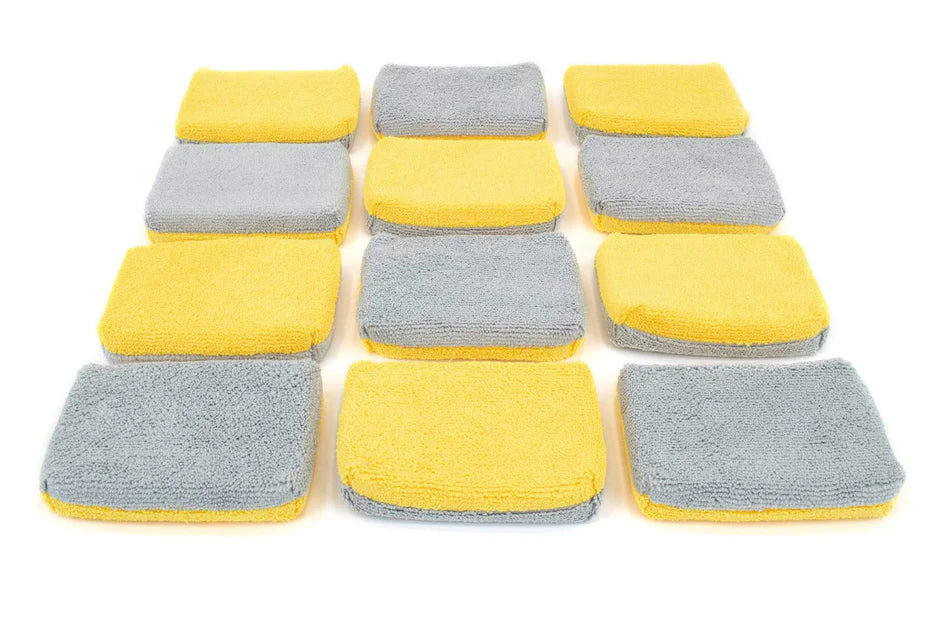 Thin Microfiber Coating Applicator Sponge with Plastic Barrier - 12 pack