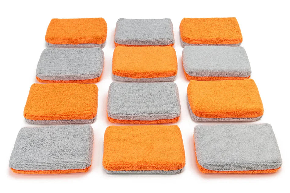 Thin Microfiber Coating Applicator Sponge with Plastic Barrier - 12 pack