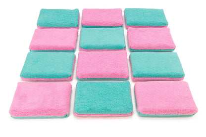 Thin Microfiber Coating Applicator Sponge with Plastic Barrier - 12 pack