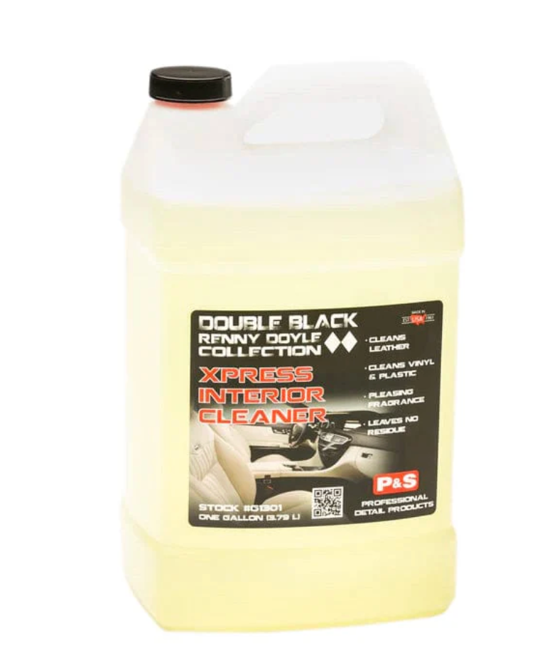 One gallon jug of P&S Xpress Interior Cleaner for cleaning leather, vinyl, and plastic surfaces inside vehicles
