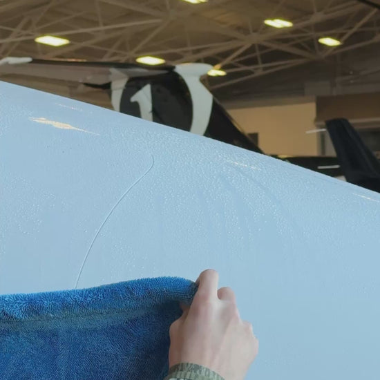large exterior surface aircraft drying cleaning