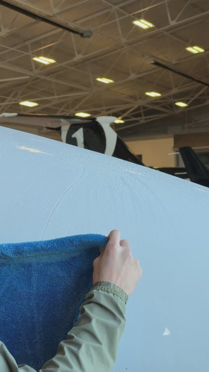 large exterior surface aircraft drying cleaning